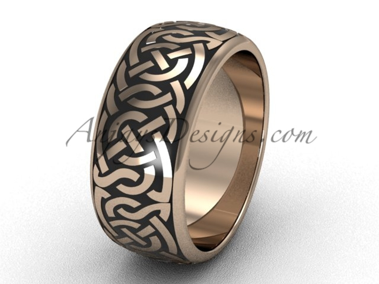 Modern Chiseled Braided Wedding Ring in 18 Karat Rose Gold for