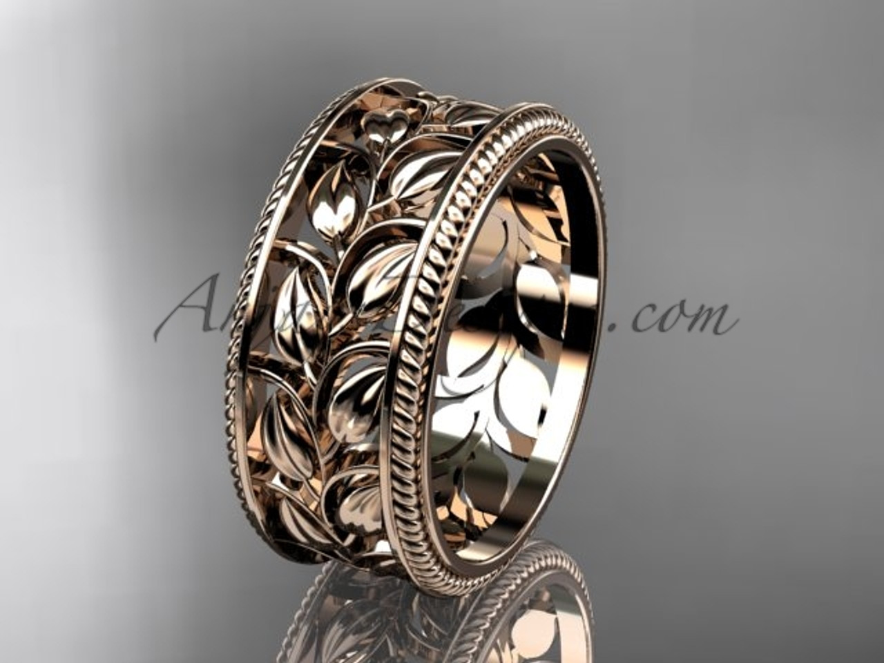 Engagement Ring -Swirl Cathedral Diamond Engagement Ring Leaf Design-ES338