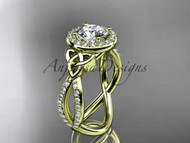 Infinity and Trinity Knot Symbol Diamond Halo Ring.