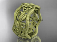 Nature Inspired Leaves And Vine and Trinity Knot Symbol Ring.