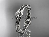 Unique Infinity and Trinity Knot Symbol Double Rope Ring.