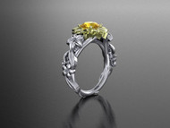 Unique and Elegant Floral Ring Engagement Ring Nature Inspired Ring