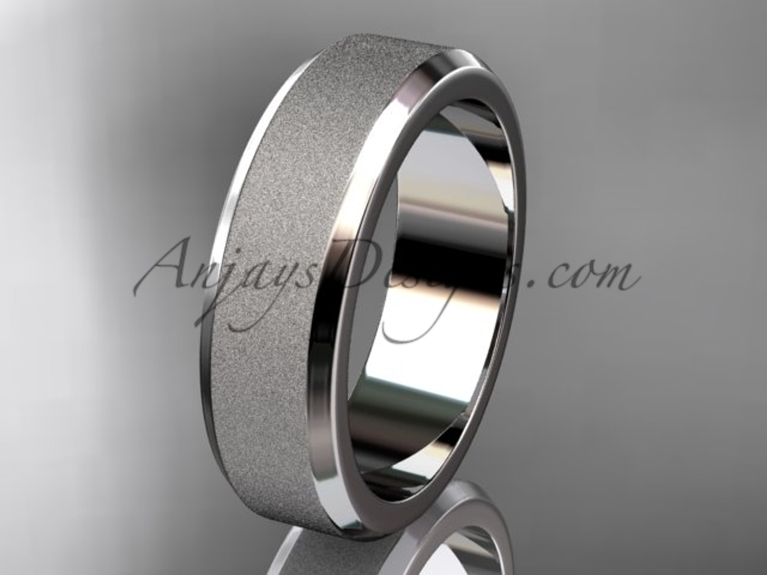 Platinum matte 10mm plain wedding band for men WB50710G