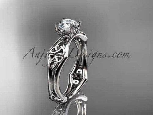 platinum celtic trinity ring, triquetra ring, engagement ring, CT7356