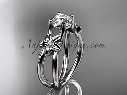 platinum diamond floral wedding ring, engagement ring ADLR130
