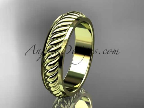 Awesome Nautical Wedding Band, 14kt Yellow Gold Engagement Ring ADLR399G