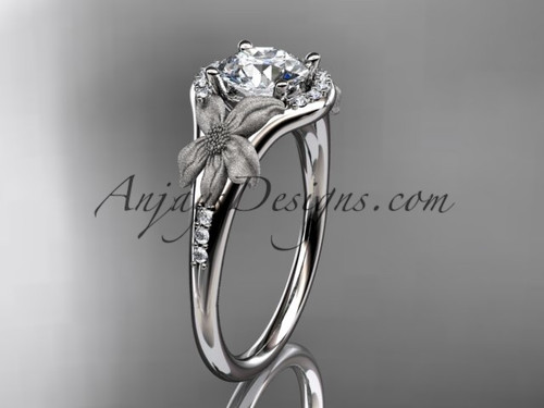 platinum diamond leaf and vine wedding ring, engagement ring ADLR91