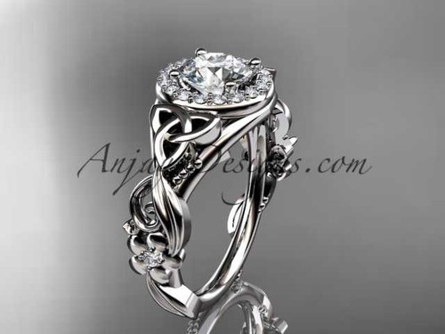 platinum diamond celtic trinity knot wedding ring, engagement ring CT7300