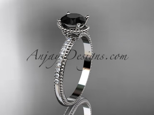  Awesome Black Diamond Engagement Ring, Stunning Platinum Gorgeous Wedding Ring