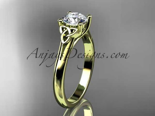 14kt yellow gold celtic trinity knot wedding ring, engagement ring CT7154