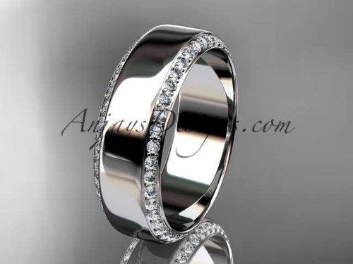 platinum classic wedding band, diamond engagement ring ADLR380B