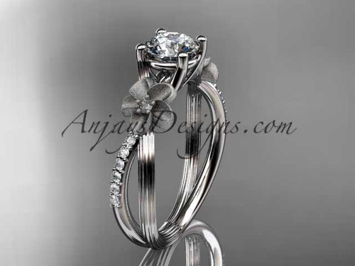 Platinum diamond leaf and vine wedding ring, engagement ring ADLR214