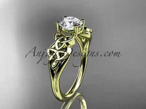 14kt yellow gold celtic trinity knot wedding ring, engagement ring CT7169