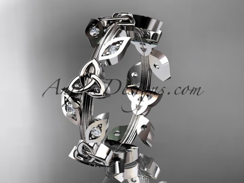 platinum diamond celtic trinity knot wedding band, engagement ring CT7193B