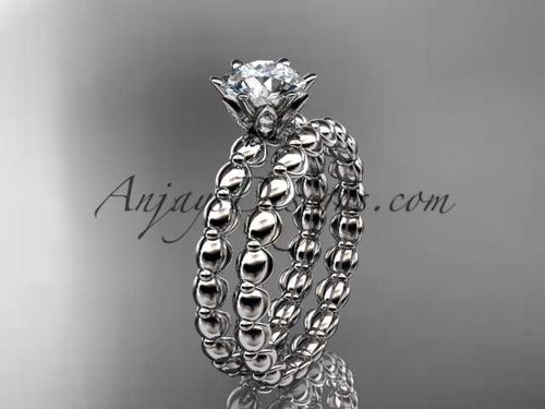 platinum diamond wedding ring, engagement set ADLR34S