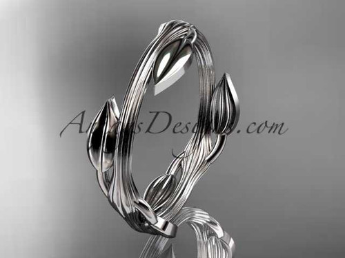 platinum leaf and vine wedding ring, engagement ring ADLR31G