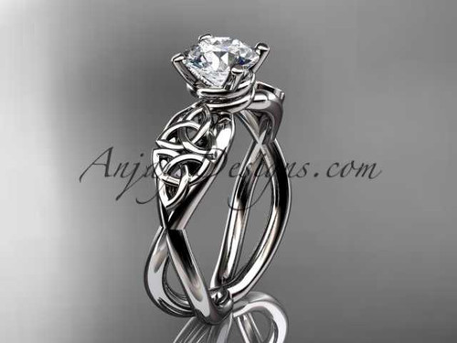platinum celtic trinity knot engagement ring, wedding ring CT770
