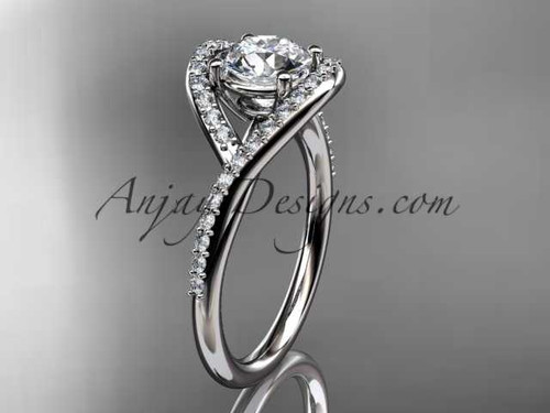 1 CT Lab Grown Diamond Ring Dainty Engagement Ring 14k White Gold Lab Diamond Engagement Ring ADLR383