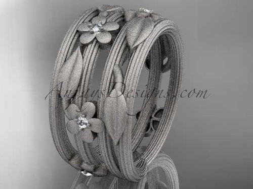 Platinum diamond leaf and vine, floral wedding band ADLR242B Platinum diamond leaf and vine, floral wedding band ADLR242B