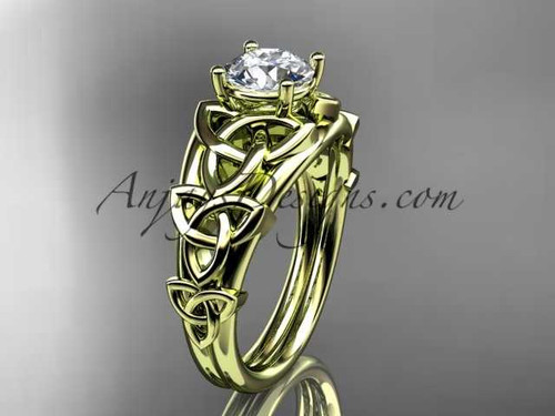 Celtic Knot Engagement Ring , 14kt Yellow Gold Irish Ring CT765 Celtic Knot Engagement Ring , 14kt Yellow Gold Irish Ring CT765