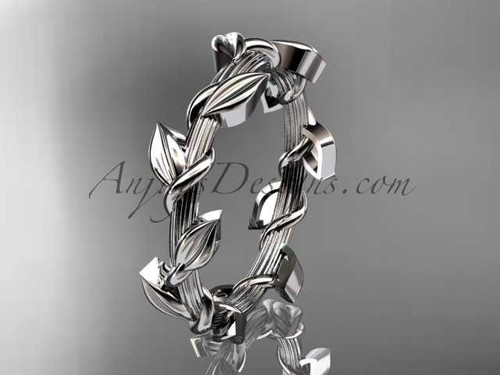 Artisan Platinum Wedding Band, Leaf and Vine Bridal Ring ADLR248G Artisan Platinum Wedding Band, Leaf and Vine Bridal Ring ADLR248G