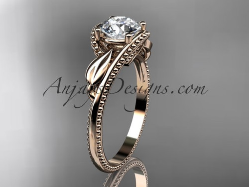 Unique 14kt rose gold engagement ring ADLR322