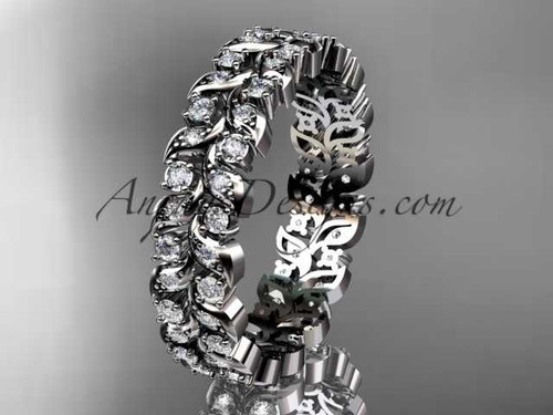 platinum diamond vine and leaf wedding ring, engagement ring, wedding band ADLR36B