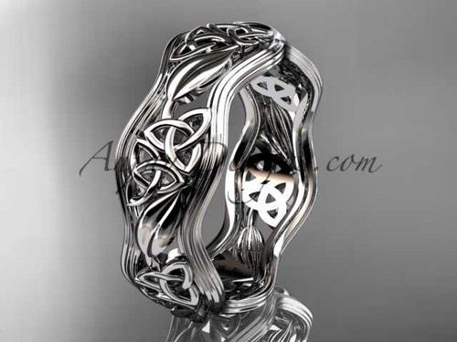 platinum celtic trinity knot wedding band, engagement ring CT7504G