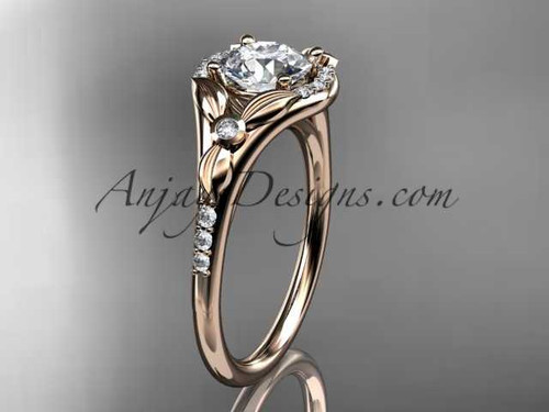 Stunting Floral Diamond Wedding Ring, Rose Gold Glorious Engagement Ring ADLR126