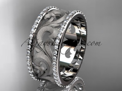 14kt white gold diamond engagement ring, wedding band ADLR121BD