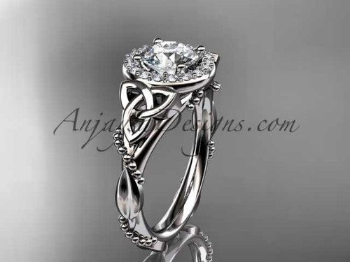platinum diamond celtic trinity knot wedding ring, engagement ring CT7328
