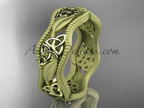 14kt yellow gold celtic trinity knot wedding band, engagement ring CT7190GM