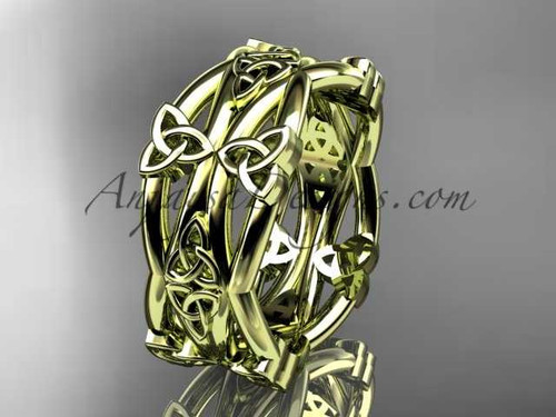 14kt yellow gold celtic trinity knot wedding band, engagement ring CT7517G