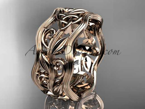 14kt rose gold celtic trinity knot wedding band, engagement ring CT7263G