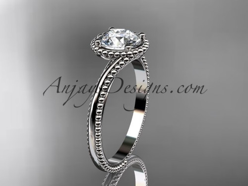 Handmade Moissanite Affordable Engagement Ring, Unique Wedding Ring