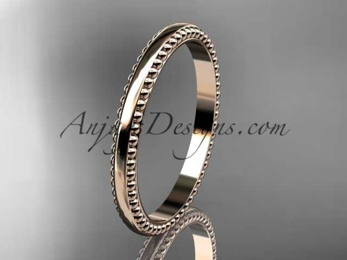 14kt rose gold classic wedding band, engagement ring ADLR384G