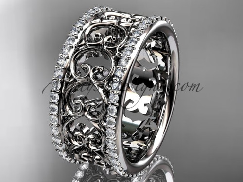 platinum  diamond engagement ring, wedding band ADLR423B