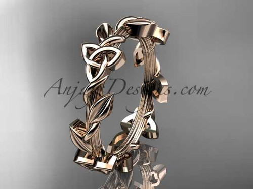 14kt rose gold celtic trinity knot wedding band, engagement ring CT7509G