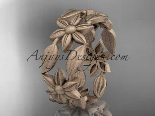14kt rose gold leaf and vine, flower wedding ring, engagement ring, wedding band ADLR344G