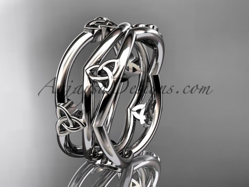 platinum celtic trinity knot wedding band, engagement  ring CT7350G