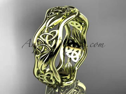14kt yellow gold celtic trinity knot wedding band, engagement ring CT7506G