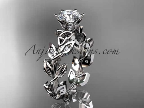 Diamond Wedding Ring, Platinum Celtic Bridal Ring CT7124