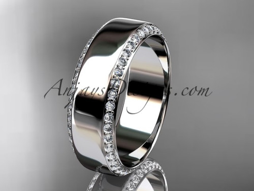 14kt white gold classic wedding band, diamond engagement ring ADLR380B