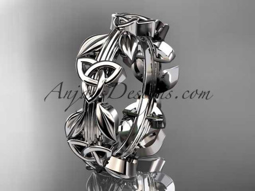 14kt white gold celtic trinity knot wedding band, engagement ring CT7316G