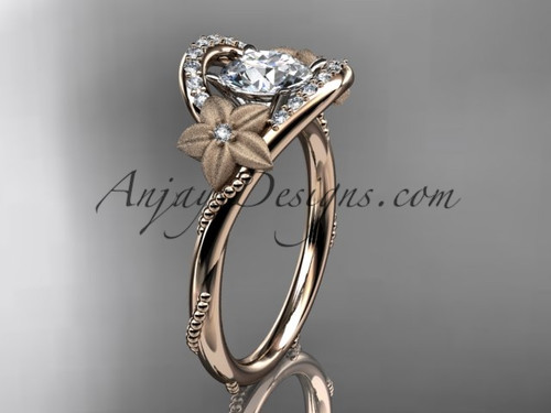 Flower Diamond Rings Rose Gold Unique Marriage Ring ADLR166