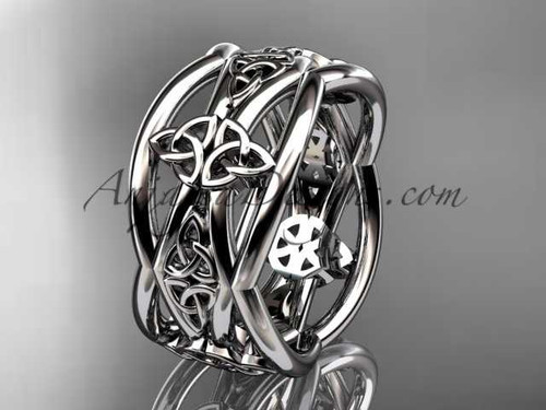 platinum celtic trinity knot wedding band, engagement ring CT7519G
