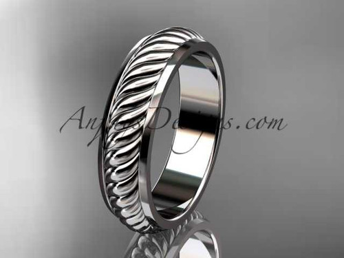 Adorable Woven Wedding Band Ring. Platinum Nautical Engagement Ring ADLR399G