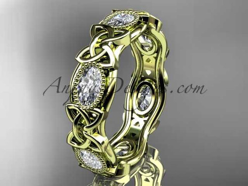 14kt yellow gold celtic trinity knot wedding band, engagement ring CT7152B