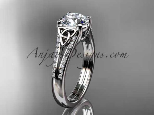 platinum celtic trinity knot engagement ring ,diamond wedding ring CT7108