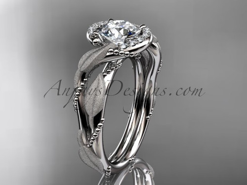 Woman Engagement Ring inspired by Nature, Luxury Platinum Wedding Ring